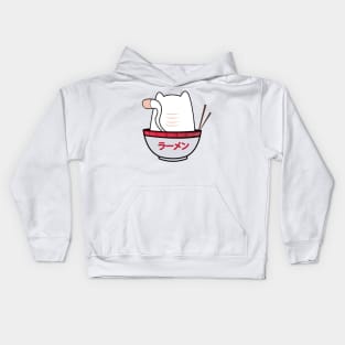 CLUMSY CAT IN THE RAMEN BOWL Kids Hoodie